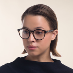 EYE'M Round Eyeglasses in Havana – Product Photo 6