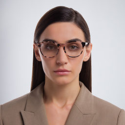 Shop EYE'M Round Eyeglasses in Pink Havana online.