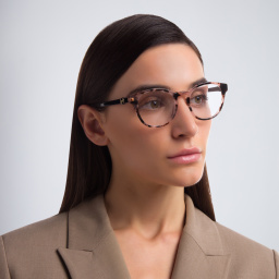 Shop EYE'M Round Eyeglasses in Pink Havana online.