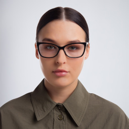 Shop EYE'M Wide Cat Eye Eyeglasses in Black online.
