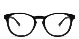 EYE'M Round Eyeglasses in Shiny Black – Product Photo 1