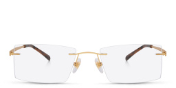 EYE'M Rimless Rectangle Eyeglasses in Gold – Product Photo 1