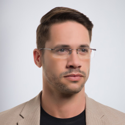 Shop EYE'M Rimless Rectangle Eyeglasses in Grey online.