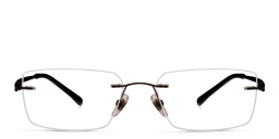 EYE'M Rimless Rectangle Eyeglasses in Black – Product Photo 1