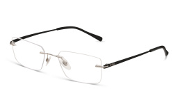EYE'M Rimless Rectangle Eyeglasses in Black – Product Photo 2