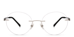 EYE'M Rimless Round Eyeglasses in Silver – Product Photo 1