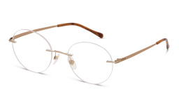 Shop EYE'M Rimless Round Eyeglasses in Gold online.