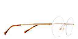 Shop EYE'M Rimless Round Eyeglasses in Gold online.