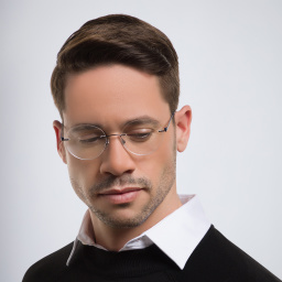 Shop EYE'M Rimless Round Eyeglasses in Black online.