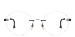 EYE'M Rimless Round Eyeglasses in Black – Product Photo 1
