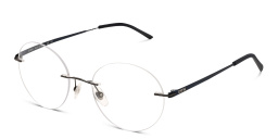 Shop EYE'M Rimless Round Eyeglasses in Black online.