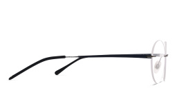 Shop EYE'M Rimless Round Eyeglasses in Black online.