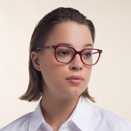 Shop EYE'M Square Eyeglasses in Red online.
