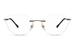 EYE'M Rimless Wide Cat Eye Eyeglasses in Silver – Product Photo 1