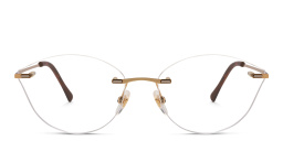 EYE'M Rimless Wide Cat Eye Eyeglasses in Antique Gold – Product Photo 1