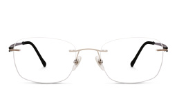 EYE'M Rimless Rectangle Eyeglasses in Silver – Product Photo 1