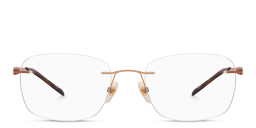 EYE'M Rimless Rectangle Eyeglasses in Brown & Gold – Product Photo 1