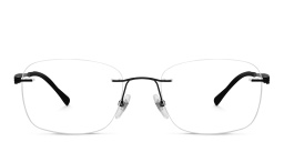 EYE'M Rimless Rectangle Eyeglasses in Black – Product Photo 1
