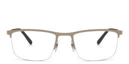 EYE'M Half Rim Rectangle Eyeglasses in Silver – Product Photo 1