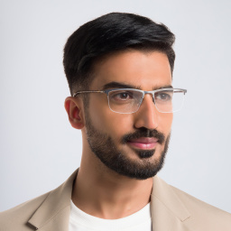 Shop EYE'M Half Rim Rectangle Eyeglasses in Gunmetal online.