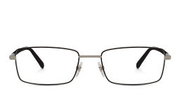EYE'M Wide Rectangle Eyeglasses in Silver – Product Photo 1