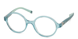 Shop EYE'M Kids Round Eyeglasses in Transparent Light Blue online.