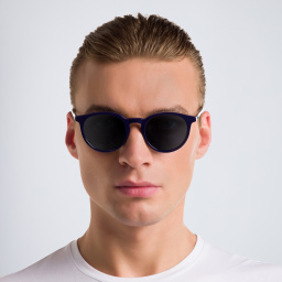 Shop EYE'M Round Sunglasses in Blue online.