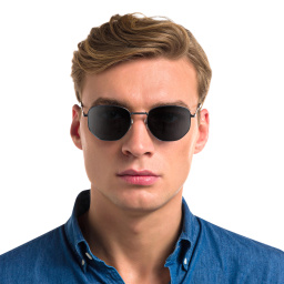 Shop EYE'M Irregular Sunglasses in Silver online.