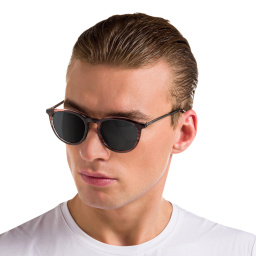 EYE'M Round Sunglasses in Brown Grey – Product Photo 6