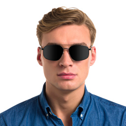 EYE'M Aviator Sunglasses in Black – Product Photo 5
