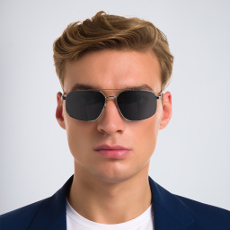 EYE'M Aviator Sunglasses in Silver – Product Photo 4