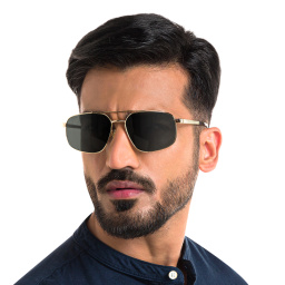 EYE'M Aviator Sunglasses in Gold – Product Photo 6