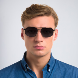 EYE'M Aviator Sunglasses in Silver – Product Photo 4