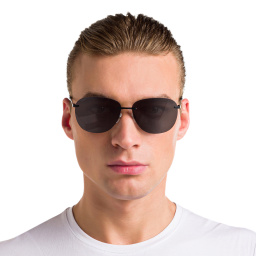 Shop EYE'M Rimless Aviator Sunglasses in Black online.