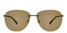Shop EYE'M Rimless Aviator Sunglasses in Grey online.
