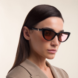 Shop EYE'M Cat Eye Sunglasses in Black online.