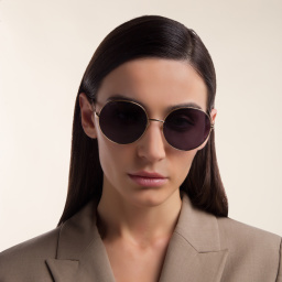 تسوق نظارة شمسية بإطار دائري EYE'M بلون ذهبي أونلاين.