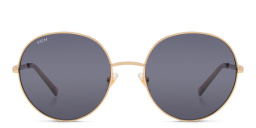 Shop EYE'M Round Sunglasses in Gold online.