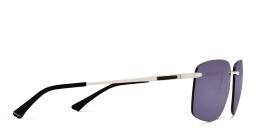 EYE'M Rimless Rectangle Sunglasses in Silver – Product Photo 3