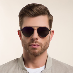 EYE'M Aviator Sunglasses in Black – Product Photo 5