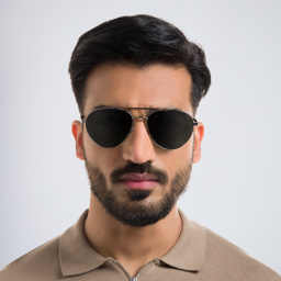 نظارة شمسية بإطار أفياتور من EYE'M بلون فضي - صورة المنتج 4