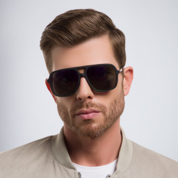 Shop EYE'M Rectangle Sunglasses in Black online.