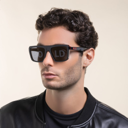 Shop EYE'M Square Sunglasses in Black online.