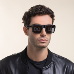 Shop EYE'M Square Sunglasses in Black online.