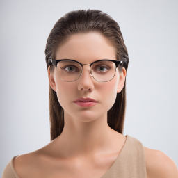 BURBERRY Square Eyeglasses in Light Gold/Black – Product Photo 5
