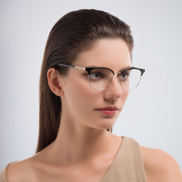 BURBERRY Square Eyeglasses in Light Gold/Black – Product Photo 6