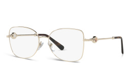 Shop BVLGARI Cat Eye Eyeglasses in Pale Gold online.