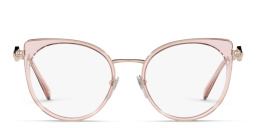 BVLGARI Cat Eye Eyeglasses in Pink Gold/Transparent Pink – Product Photo 1