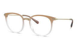 Shop Dolce & Gabbana Logo Panthos Eyeglasses in Beige online.