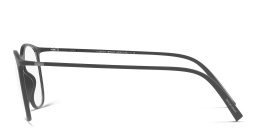 Shop GIORGIO ARMANI Logo Square Eyeglasses in Matte Grey online.